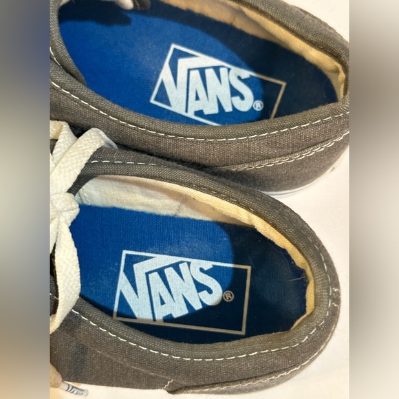 Vans Authentic Lo Pro Grey/Pewter & Blue Canvas Skate Sneakers Woman’s/Men’s 8.5 - Picture 5 of 10